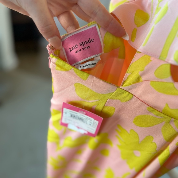 NWT Kate Spade Floral Splash Midi Dress - Picture 7 of 9